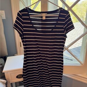 Blue and white striped H&M dress